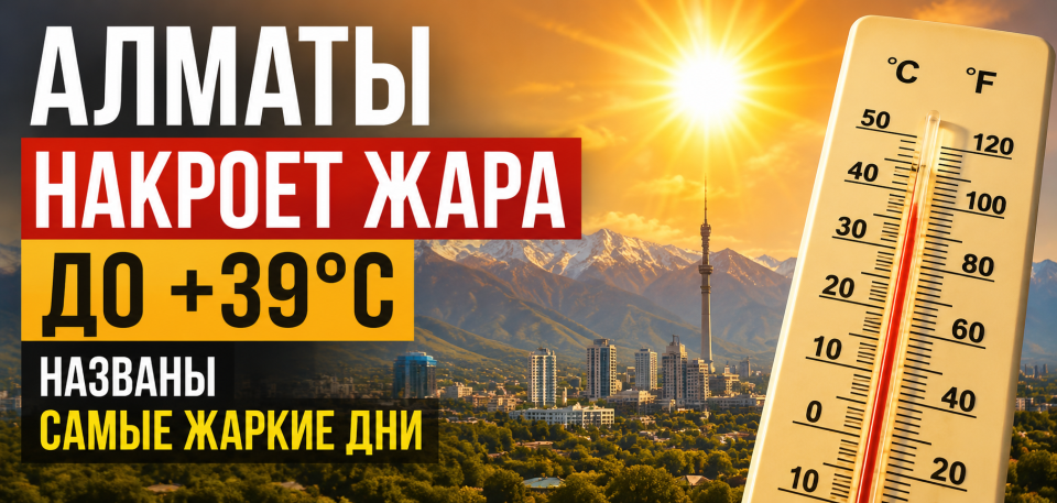 Алматыда +39°С-қа дейін ыстық болады: ең аптап күндер аталды