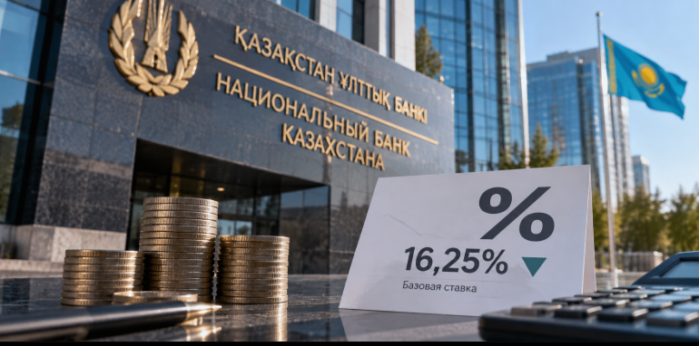 Қазақстан Ұлттық Банкі базалық мөлшерлемені 16,25%-ға дейін төмендетті