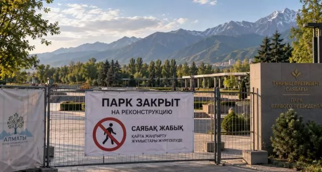 Алматыдағы Тұңғыш Президент саябағы қайта жаңғырту жұмыстарына байланысты толық жабылды